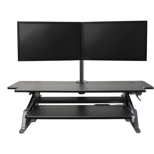 Poste de travail assis-debout Goya, Mod&egrave;le de bureau, 20" h x 42" la x 16" p, Noir Industrial Sales