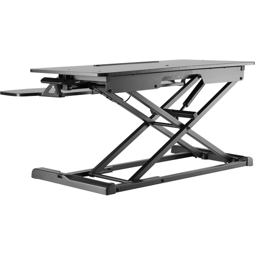 Poste de travail assis-debout Goya, Mod&egrave;le de bureau, 22" h x 31-1/2" la x 24" p, Noir Industrial Sales