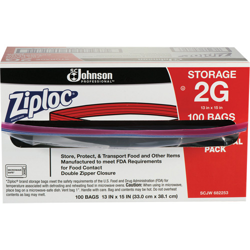 Sacs d'entreposage alimentaire &agrave; double fermeture &agrave; glissi&egrave;re de Ziploc Industrial Sales