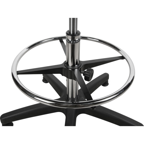 Heavy-Duty Ergonomic Stool, Stationary, Adjustable, 39” - 48”, Polyurethane Seat, Black Industrial Sales