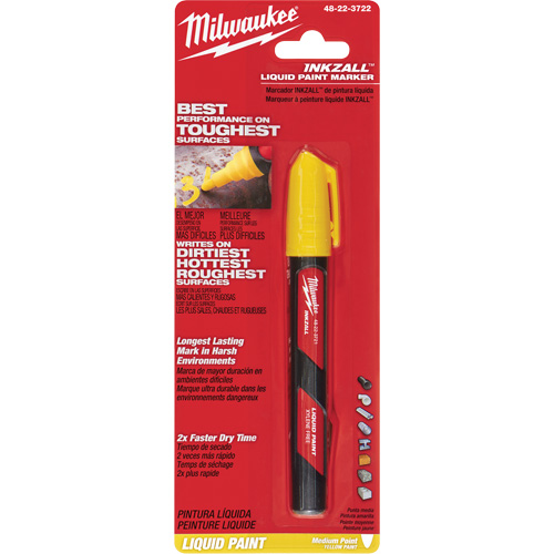 Inkzall Paint Marker, Liquid, Yellow Industrial Sales