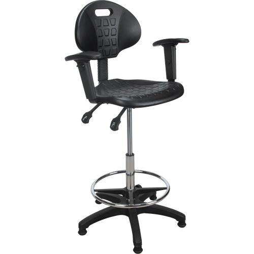 Heavy-Duty Ergonomic Stool with Adjustable Arm Rests, Stationary, Adjustable Height, 250 lbs. Capacity Industrial Sales
