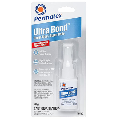 Super colle adh&eacute;sive Ultra Bond &agrave; s&eacute;chage rapide, 20 g, Bouteille, Transparent Industrial Sales