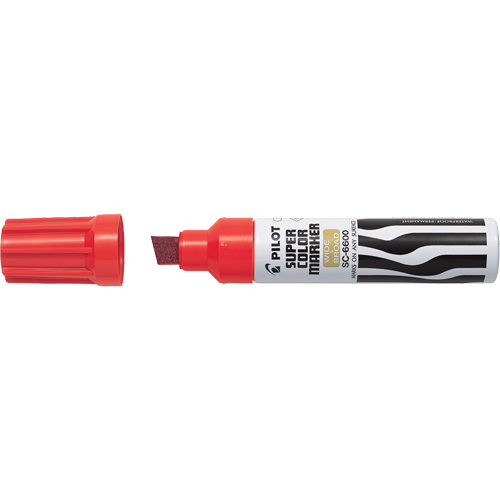 Marqueur &agrave; encre permanent Super Colour Jumbo, Rouge, Pointe Ciseau Industrial Sales
