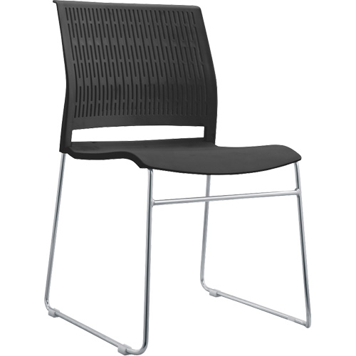 Chaises empilables, Polypropyl&egrave;ne, Hauteur 32-3/8", Capacit&eacute; 250 lb, Noir Industrial Sales