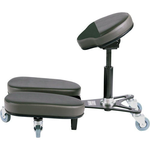STAG4 Adjustable Kneeling Chair, Vinyl, Black/Grey Industrial Sales