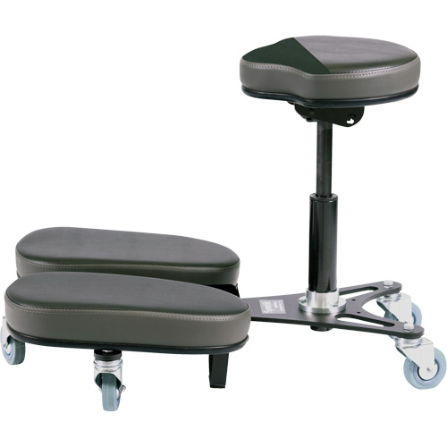 STAG4 Adjustable Kneeling Chair, Vinyl, Black/Grey Industrial Sales