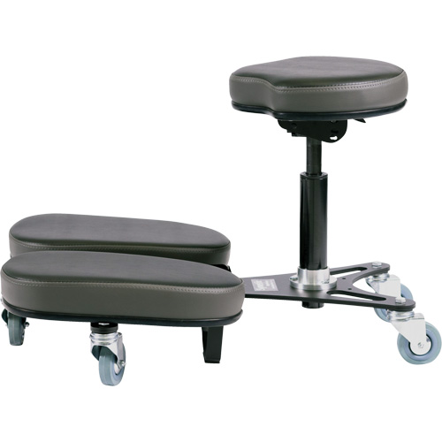 STAG4 Adjustable Kneeling Chair, Vinyl, Black/Grey Industrial Sales