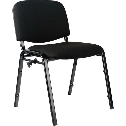 Chaises empilables, Tissu, Hauteur 32", Capacit&eacute; 250 lb, Noir Industrial Sales