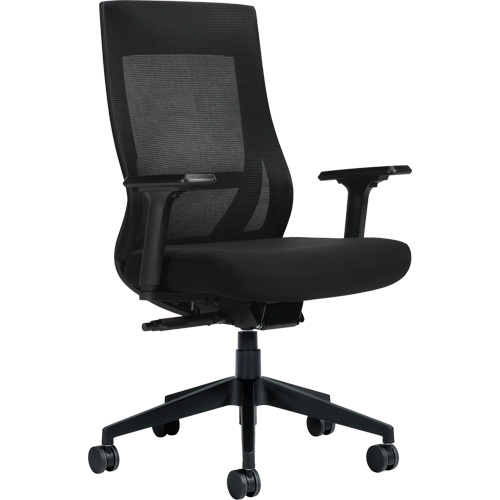 Chaise &agrave; dossier moyen avec m&eacute;canisme &agrave; basculement synchronis&eacute; &agrave; d&eacute;tection de poids , Mailles, Noir Industrial Sales