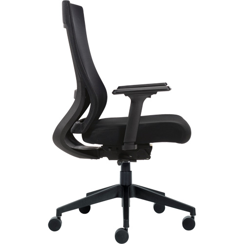Chaise &agrave; dossier moyen avec m&eacute;canisme &agrave; basculement synchronis&eacute; &agrave; d&eacute;tection de poids , Mailles, Noir Industrial Sales