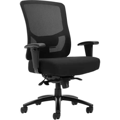 Raven 400 High-Back Heavy-Duty Synchro-Tilter, Mesh, Black, 400 lbs. Capacity Industrial Sales