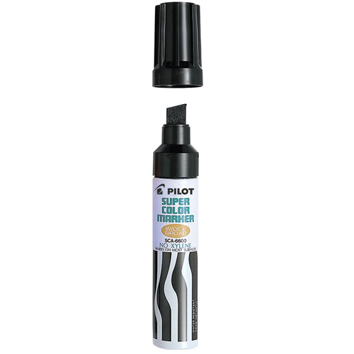 Refillable Super Colour Permanent Marker, Black, Chisel Tip Industrial Sales