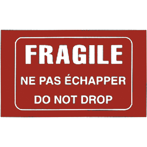 &eacute;tiquettes pour traitement sp&eacute;cial bilingues Fragile, 5" lo x 3" la, Blanc/rouge Industrial Sales