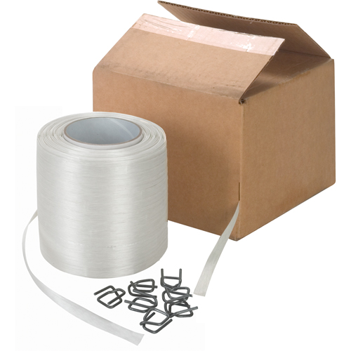 Bonded Cord Strapping, Polyester, 1/2" W x 750' L Industrial Sales