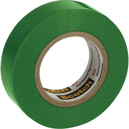 Rubans en vinyle pour codage en couleurs 35 Scotch, 12,7 mm (1/2") x 6,1 m (20'), Vert, 7 mils Industrial Sales