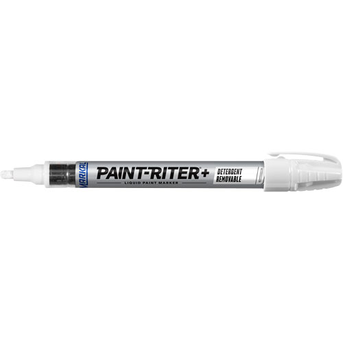 Marqueur &agrave; peinture nettoyable au d&eacute;tergent Paint-Riter+, Liquide, Blanc Industrial Sales
