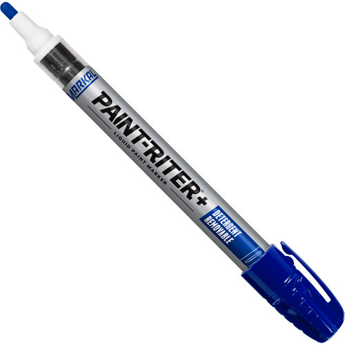 Marqueur &agrave; peinture nettoyable au d&eacute;tergent Paint-Riter+, Liquide, Bleu Industrial Sales