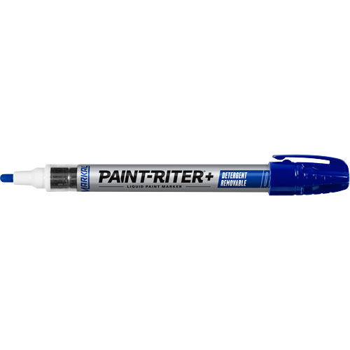 Marqueur &agrave; peinture nettoyable au d&eacute;tergent Paint-Riter+, Liquide, Bleu Industrial Sales