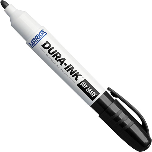 Dura-Ink&reg; Dry Erase Ink Markers, Black, Bullet Tip Industrial Sales