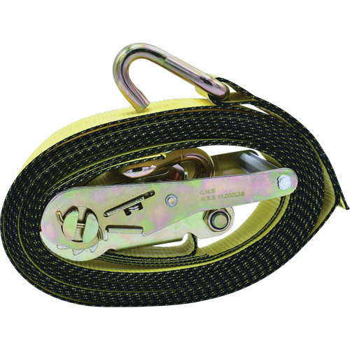 Ratchet Tie-Down, J-Hook, 2" W x 16' L, 10000 lbs. Working Load Limit Industrial Sales