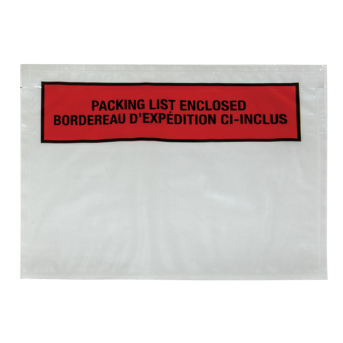 Pochette pour bordereau d'exp&eacute;dition, 7" lo x 5-1/2" la, Style Insertion par l'arri&egrave;re Industrial Sales