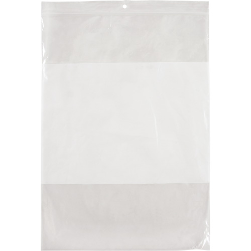 Sacs en poly avec espace inscriptible blanc, Refermable, 12" x 9", 2 mils Industrial Sales