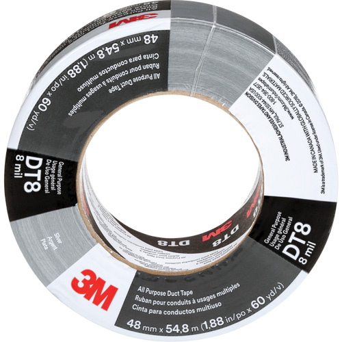 DT8 All-Purpose Duct Tape, 8 mils, Silver, 48 mm (2") x 55 m (180') Industrial Sales