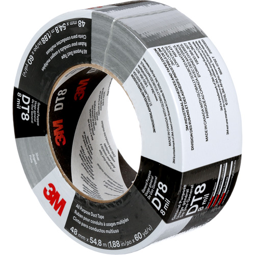 DT8 All-Purpose Duct Tape, 8 mils, Silver, 48 mm (2") x 55 m (180') Industrial Sales