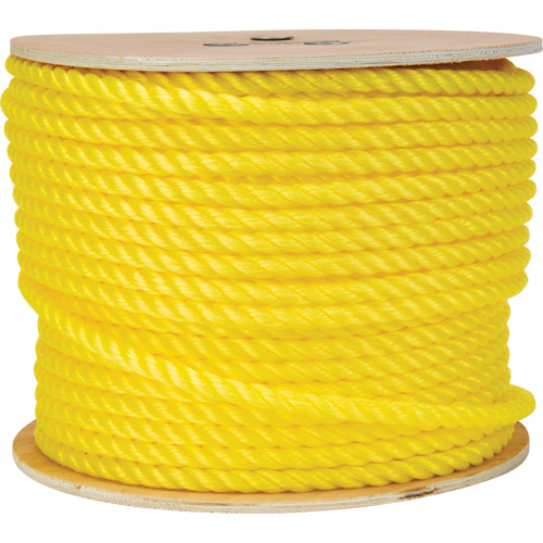 Corde jaune tress&eacute;e 1/2", Polypropyl&egrave;ne, 335' Industrial Sales