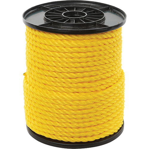 3/8" Yellow Twisted 3-Strand Rope, Polypropylene, 250' Industrial Sales