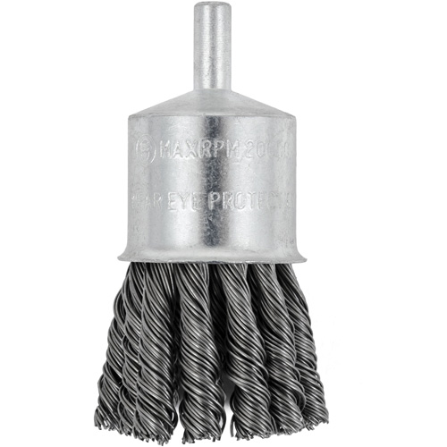 Shaft Mounted Knot Twisted End Brush, 1-1/8" Dia. x 1/4" Arbor Industrial Sales