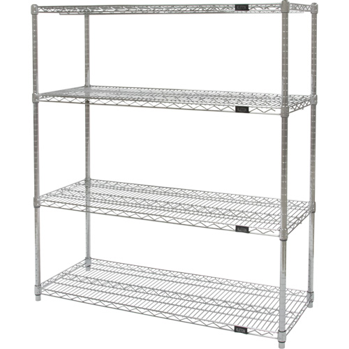 &eacute;tag&egrave;res robustes en treillis chromat&eacute;, Tiers 4, 30" la x 54" h x 14" p Industrial Sales