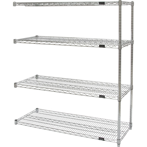 &eacute;tag&egrave;res robustes en treillis chromat&eacute;, Ensemble Ajout, Tiers 4, 30" la x 54" h x 18" p Industrial Sales