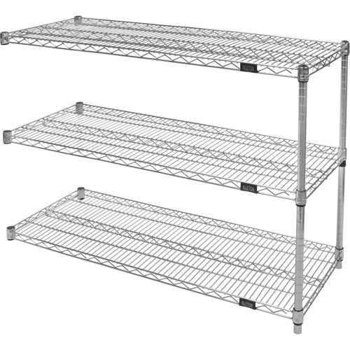 &eacute;tag&egrave;res robustes en treillis chromat&eacute;, Ensemble Ajout, Tiers 3, 30" la x 33" h x 14" p Industrial Sales