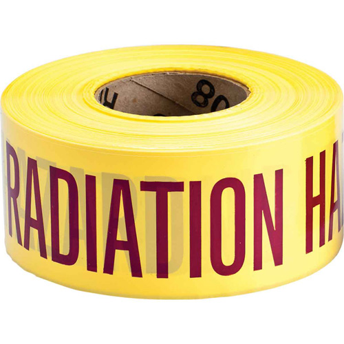 Ruban pour barricade, Anglais, 3" la x 200' lo, 3 mils, Magenta/jaune Industrial Sales