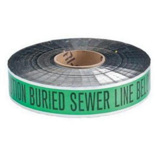 "Sewer Line" Identoline&reg; Underground Warning Tape, 2" W x 1000' L, Black on Green Industrial Sales