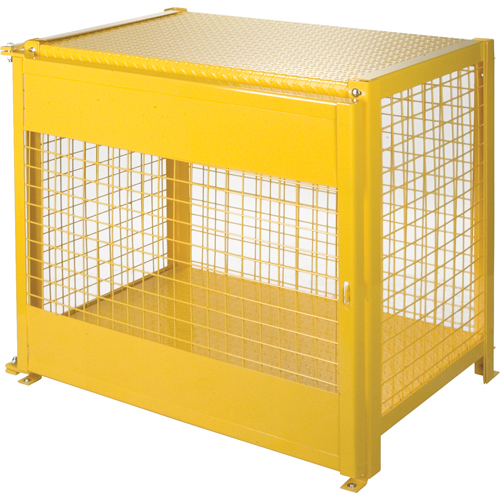 Gas Cylinder Cabinets, 6 Cylinder Capacity, 44" W x 30" D x 37" H, Yellow Industrial Sales