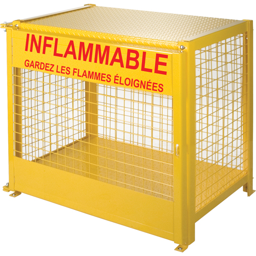 Gas Cylinder Cabinets, 6 Cylinder Capacity, 44" W x 30" D x 37" H, Yellow Industrial Sales