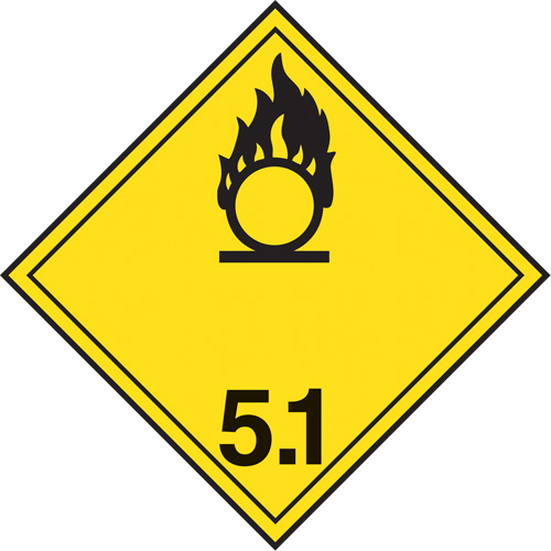 &eacute;tiquettes d'exp&eacute;dition TMD, Classe 5,1, Substances oxydantes, Vinyle Industrial Sales