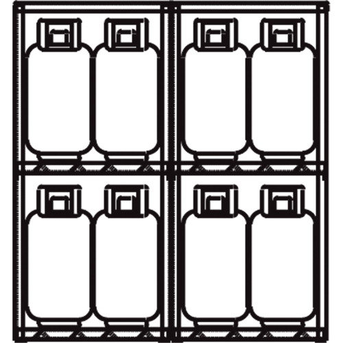 Armoires en aluminium pour bouteilles GPL, nbre de bouteilles: 16, 60" , 32" , 65" , Argent Industrial Sales
