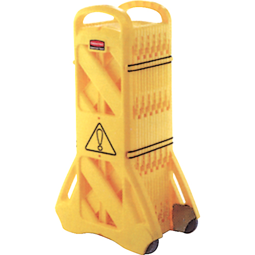 Portable Mobile Barriers, 13' L, Plastic, Yellow Industrial Sales
