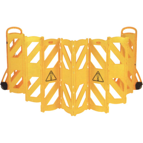 Portable Mobile Barriers, 13' L, Plastic, Yellow Industrial Sales