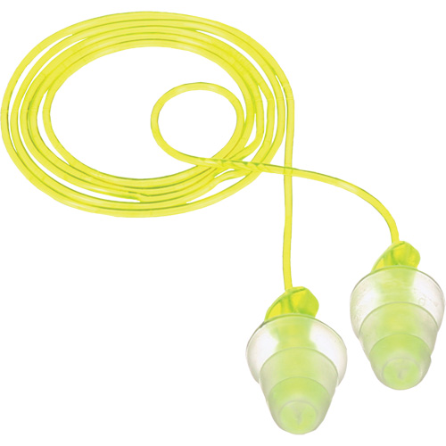 E-A-R Tri-Flange Reusable Earplugs, Corded, Bulk - Polybag, 26 dB NRR, One-Size Industrial Sales