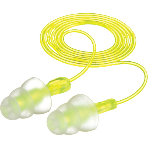 E-A-R Tri-Flange Reusable Earplugs, Corded, Bulk - Polybag, 26 dB NRR, One-Size Industrial Sales