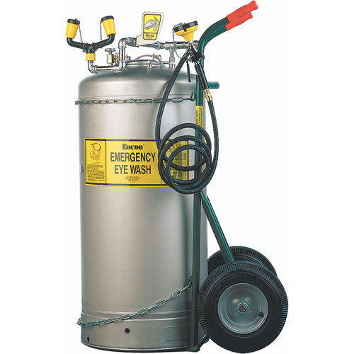 Douche oculaire autonome avec chariot, Pressuris&eacute;, Capacit&eacute; 7 gal., Conformit&eacute; ANSI Z358.1 Industrial Sales