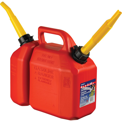 Combo jerrican essence/huile, 2,17 gal. US/8,25 L, Rouge, Conformes aux normes CSA/ULC Industrial Sales