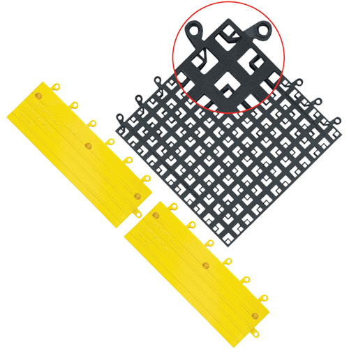 ErgoDeck&reg; Mat No. 560, PVC, 1-1/2' W x 1-1/2' L, 7/8" Thick, Black Industrial Sales