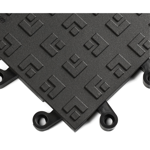 Syst&egrave;mes de carrelage ergonomiques ErgoDeck No 562, PVC, 1-1/2' la c, 1-1/2' lo, 7/8" &eacute;paisseur, Noir Industrial Sales