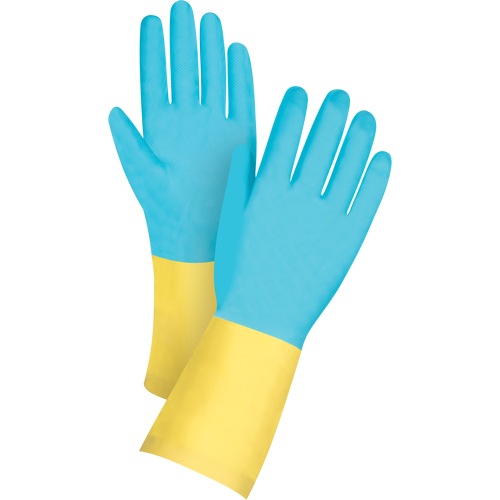 Gants tremp&eacute;s r&eacute;sistants aux produits chimiques, Taille 7, 12" lo, N&eacute;opr&egrave;ne, Doublure en Ouat&eacute;e, 20 mils Industrial Sales